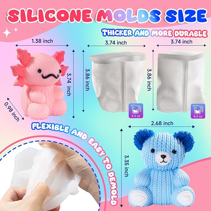LET'S RESIN Bear and Axolotl Molds - Image 3