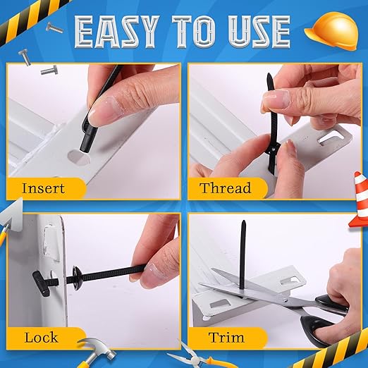 70 Pcs Nylon Universal Cable Tie Buckle Heavy Duty Self Locking Rivet Zip Ties Multifunctional Nylon with Pin Button Design Plastic Cable Tie Tool Fastener for Car Daily Auto Fixing