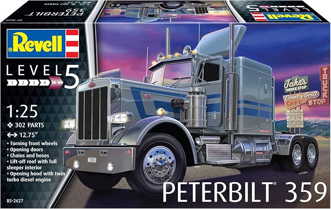 Revell 85-2627 Peterbilt 359 1:25 Scale 302-Piece Skill Level 5 Model Car - Image 2