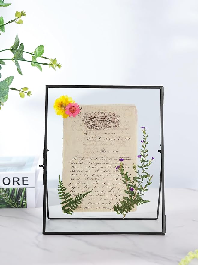 REDHUGO Glass Pressed Flower Frame Handmade, Floating Picture Frames - Image 3