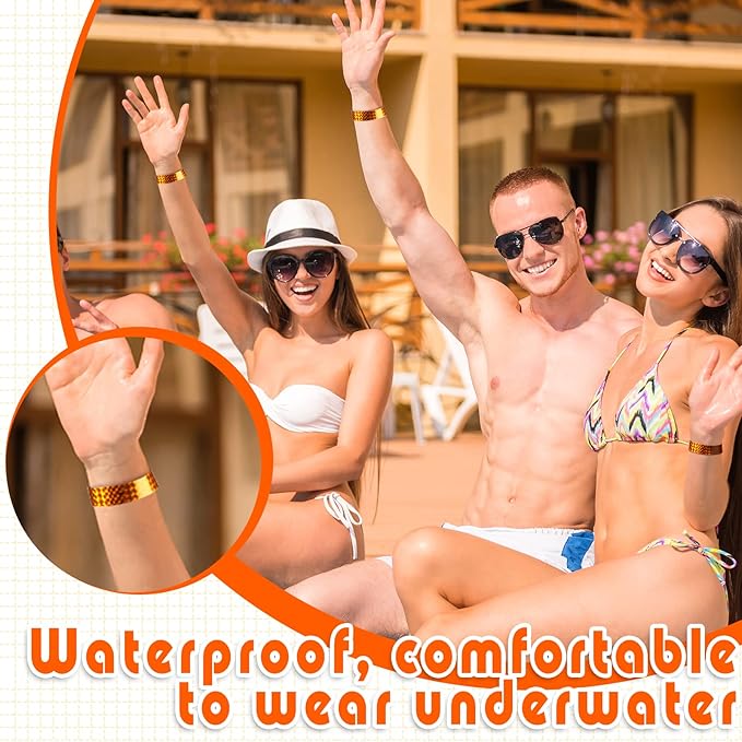 Epakh Paper Wristbands Neon Wrist Bands Waterproof Handbands for Events Lightweight Concert Wristbands Neon Colored Adhesive Wrist Band for Party