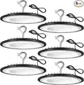 6 Pack 100W UFO Led High Bay Light Fixture,5000K Daylight Commercial Shop Bay Lighting,120v,15000LM,[450W MH/HPS Equiv.] US Plug Area Lighting for Garage/Warehouse/Barn/Gym/Factory/Workshop