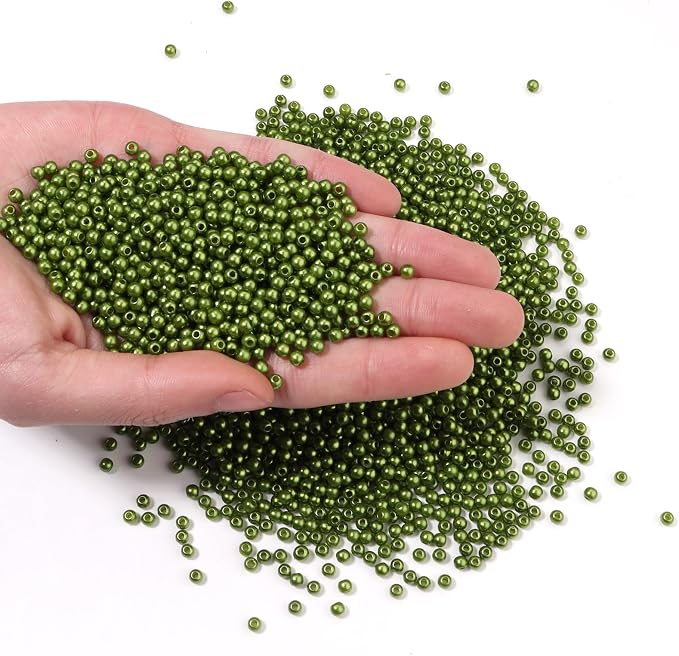 2500pcs Green 4mm Pearl Beads by chuyau