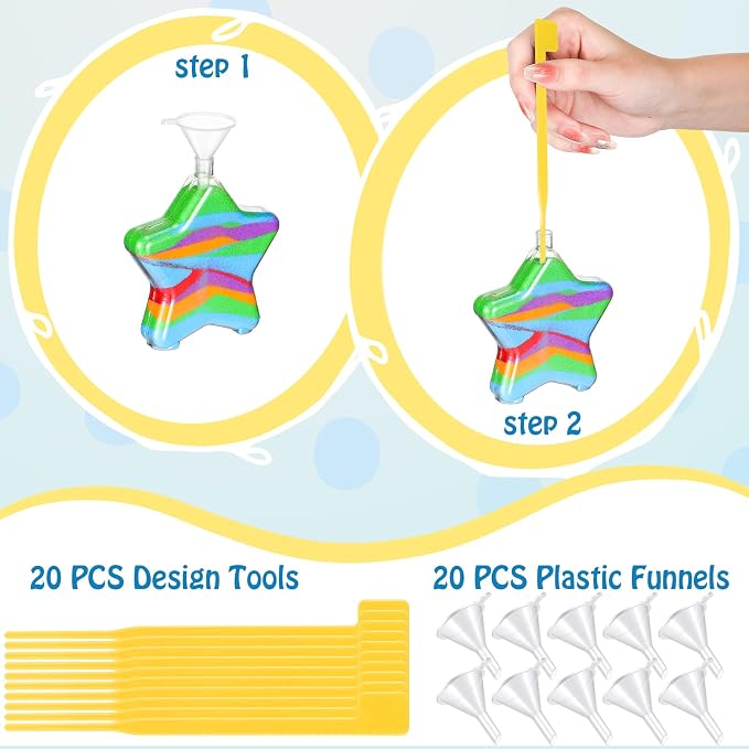 Tanlade 20 Pcs Plastic Sand Art Bottles - Image 4