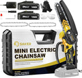 Saker Mini Chainsaw,6 Inch Portable Electric Chainsaw Cordless, Small Handheld Chain saw for Tree Branches,Courtyard, Household and Garden (SK1806D-Y)