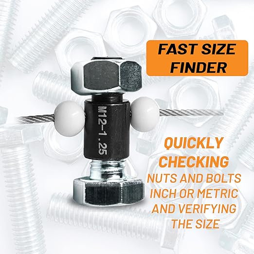 Nut and Bolt Thread Checker – High Speed Steel Thread Checker Standard and Metric – Complete SAE Male Female Gauge – Accurate Measurements