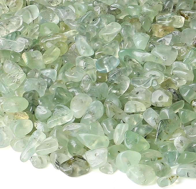 LAIDANLA Prehnite 400pcs Natural Chip Stone Beads 5-8mm Healing Crystal - Image 2