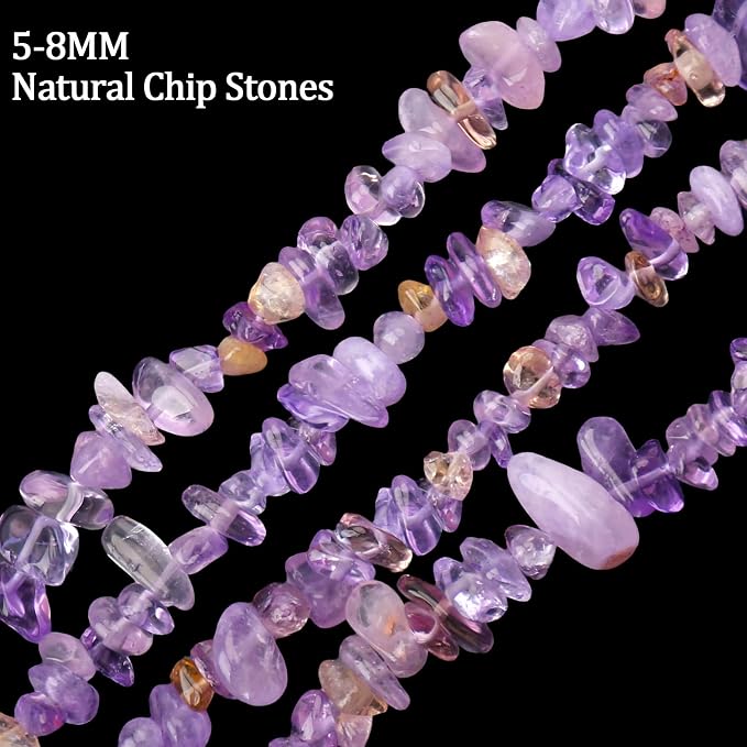 456 PCs Natural Chip Stone Beads, 5-8mm Irregular Multicolor Gemstones Loose - Image 3