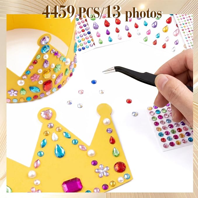 4459 Pcs Gem Stickers Rhinestone Stickers Self-Adhesive Rhinestones Acrylic - Image 3