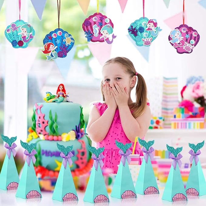 Fennoral 8 Pack Mermaid Craft for Kids Creative Make Your Own Mermaid Shell - Image 5
