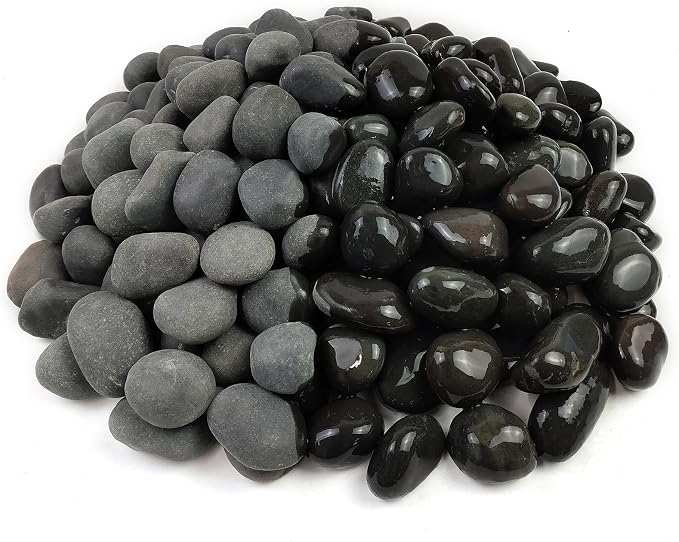 FANTIAN 10 lbs Black River Rocks, 1-2 Inch Black Stones Pebbles - Image 2