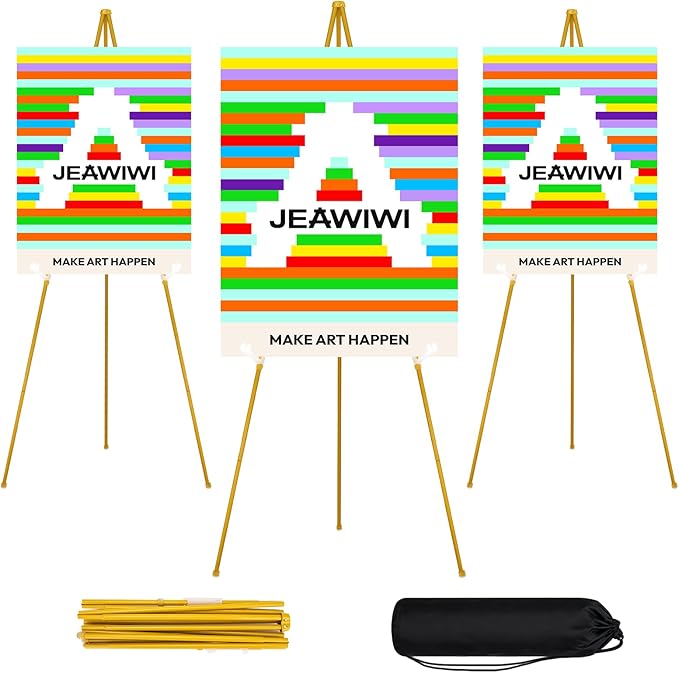 JEAWIWI 3PCS Golden Easel Stand by JEAWIWI