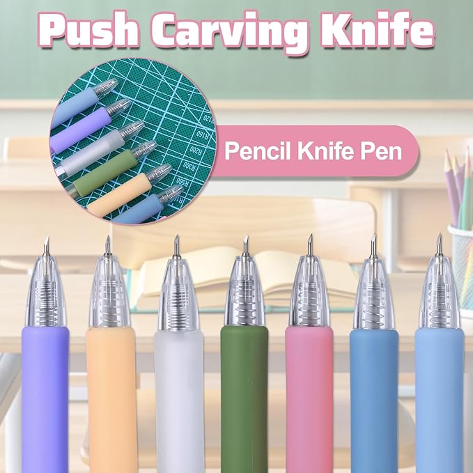 7 Pcs Knife Pen Craft Cutting Tools Utility Knife Paper Cutter Retractable Pen - Image 7