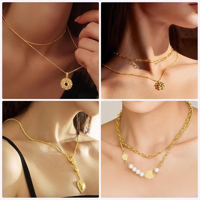Ecoofor Gold Necklace Chains for Jewelry Making, 95.1 Feet 12 Rolls Jewelry - Image 6