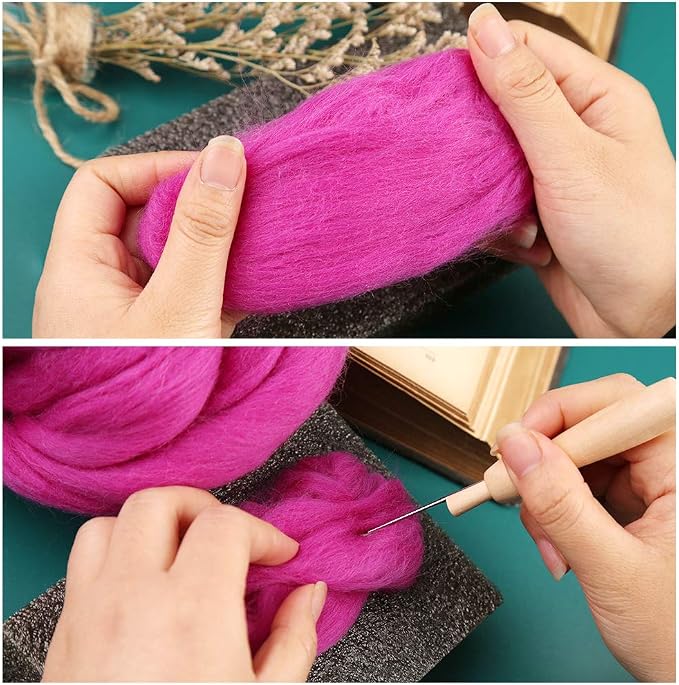 3.53oz Wool Roving, Wool Felting Supplies, Pure Wool, Chunky Yarn, Spinning - Image 3