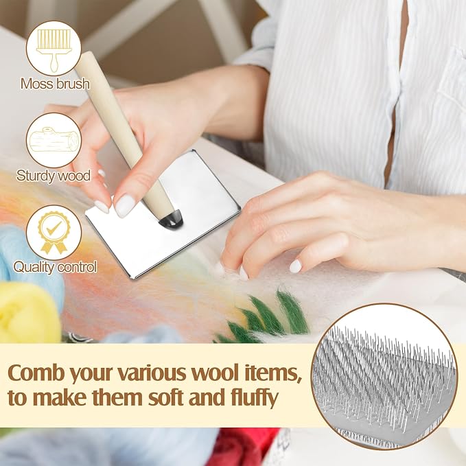 Tessco for you 2 Pcs Wool Carders, Hand Carders for Wool Needle Felting Brush - Image 5