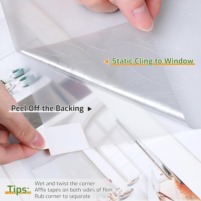 LUTE Rainbow Window Privacy Film, Stained Cling, 23.6" x 78.7" | 3D Decorative - Image 8