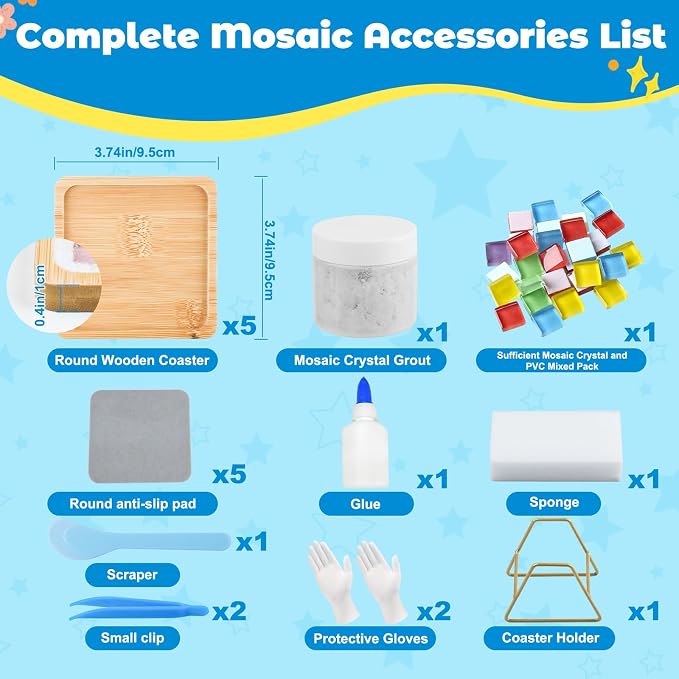 Karidge 5 Sets DIY Glass Mosaic Kit - Image 2