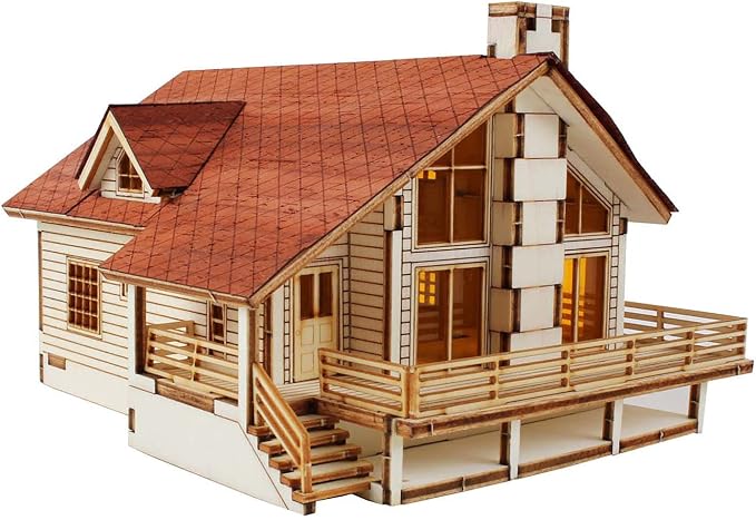 Desktop Wooden Model Kit Garden House A by Unknown
