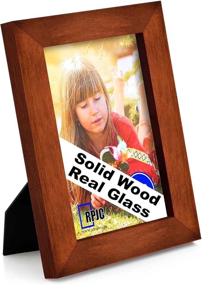 RPJC 4x6 inch Picture Frame Made of Solid Wood High Definition Glass by RPJC