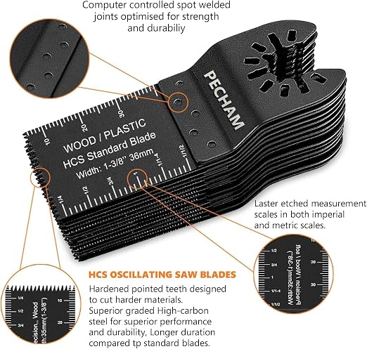 PECHAM 24PCS Universal Wood Metal Oscillating Multitool Quick Release Saw - Image 7