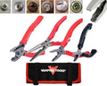 VAMPLIERS 4-Piece Stripped Screw Extractor Pliers Set. Made in Japan. 8" Linesman, 7.5" Long Nose, 6.25" Multi-Purpose & 5" ESD Safe Pliers + Tool Pouch. Remove any Stripped/Damaged/Rusted Screws.