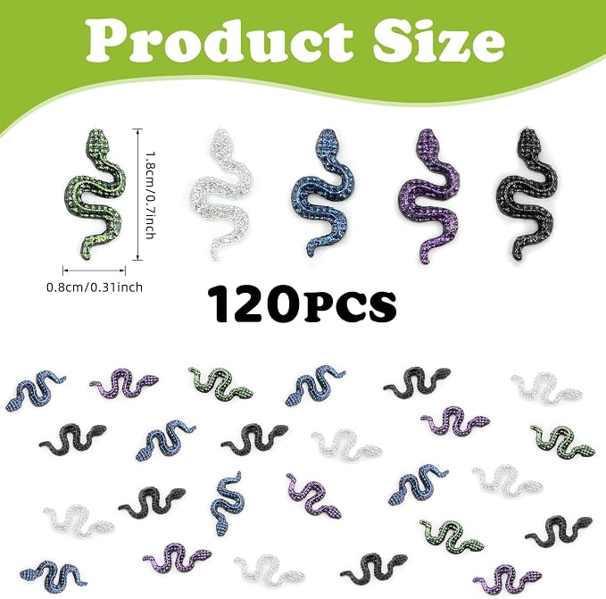 120Pcs Mini Resin Snakes, Miniature Halloween Tiny Snakes - Image 3