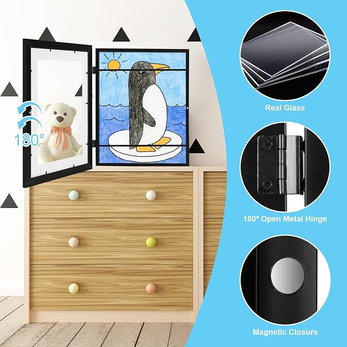 2-Pack Kids Art Frames, 11x14 Front Opening Kids Artwork Frames Changeable - Image 5