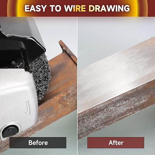 Abrasive Drawing Wheel Surface Conditioning Tool 60 Grit 120 x 100 x 19 mm Wire Drawing Burnishing Polishing Wheel for Wood Metal Surface Polishing 4.7"x 4"