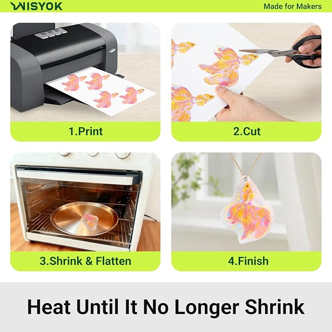 WISYOK 5Pcs Shrinky Dink Sheets, Printable Shrinking Plastic Sheets - Image 5