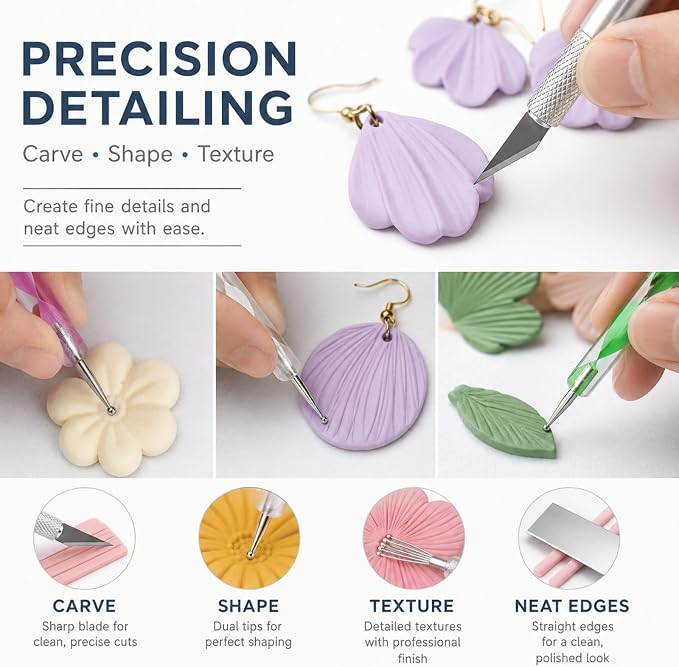 14 Polymer Clay Tools Acrylic Roller Clay Rolling Pin - Image 6