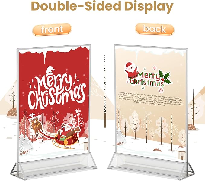 5X7 Silver Frames Double-Sided Acrylic Sign Holder，12 PCS | Silver Picture - Image 5