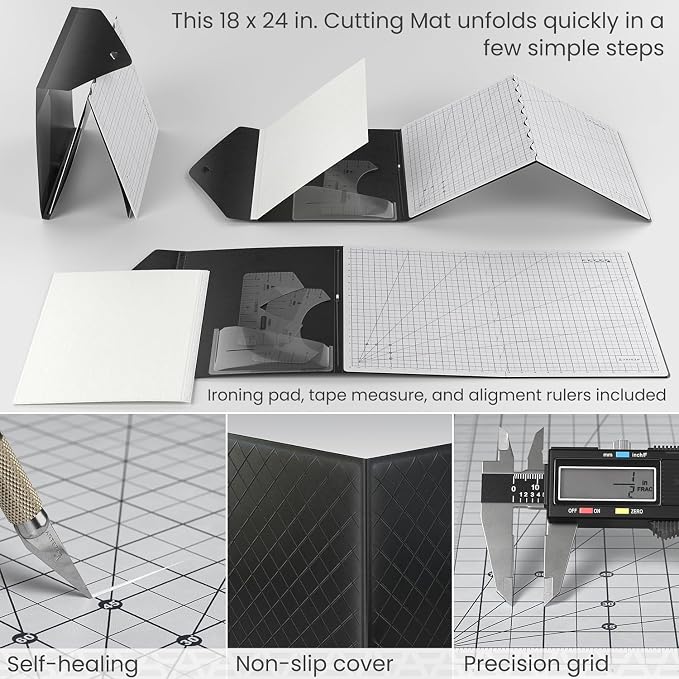 ARTEZA Fold & Stow Multifunctional Cutting Mat Set, 18x24 Inch, Self-Healing - Image 2