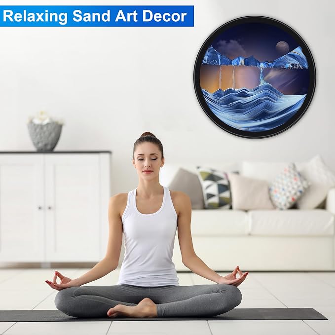 Mtadmai 24" Moving Sand Art, 3D Sand Art Pictures Deep Sea Sandscape Living - Image 6