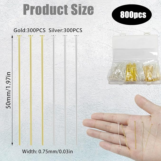 600 Pieces 2 Inch Flat Head Pins - Image 2