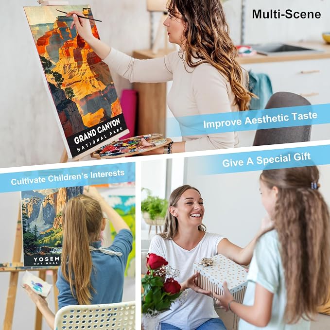 4 Pack Framed Paint by Numbers Kit - Image 9