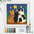 DOODLREAM Cats Stars DIY Punch Needle Embroidery Kit by Doodlream