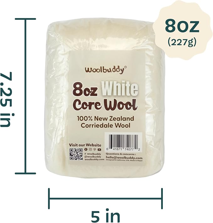 Woolbuddy Core Wool 8oz for Needle Felting, Handmade Wool Roving for Needle - Image 5