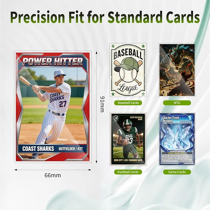 600 Counts Card Sleeves for Trading Cards, Soft Penny Sleeves Clear Baseball - Image 2
