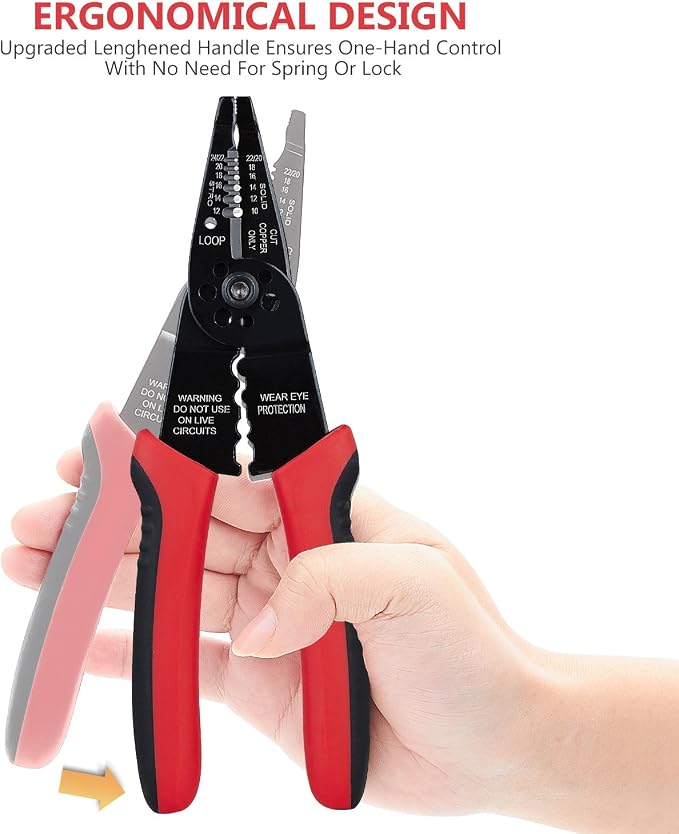 WGGE WG-015 Professional 8-inch Wire Stripper/wire crimping tool, Wire Cutter - Image 4