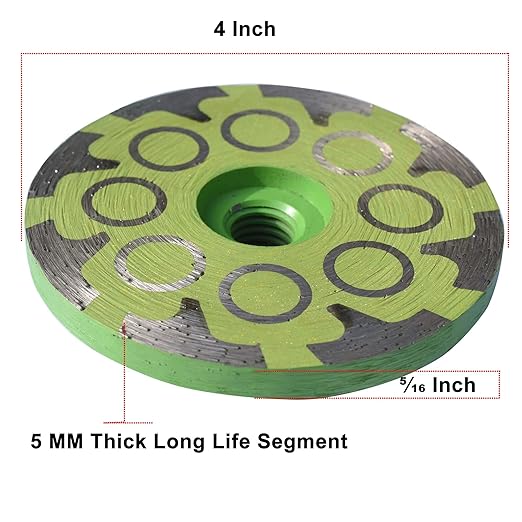 4 in.x 5/8-11 in. Smooth Grinding Resin Filled Diamond Cup Wheel for Angle Grinder, Resin Filled Diamond Grinding Wheel for Granite Marble Engineered Stone