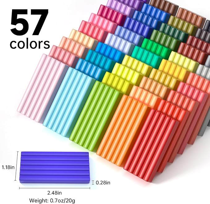 Shuttle Art Polymer Clay Kit, 57 Colors Oven Bake Clay - Image 2