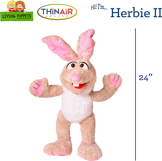 Living Puppets - Herbie The 24-Inch Big Rabbit, Plush Hand Puppet - Image 2