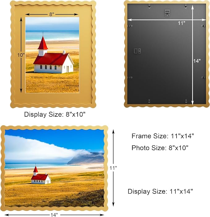 11x14 Wavy Picture Frame With Mat - Image 2