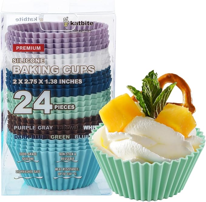 Silicone Cupcake Baking Cups Katbite 24 Pack Silicone Baking Cups Reusable by katbite