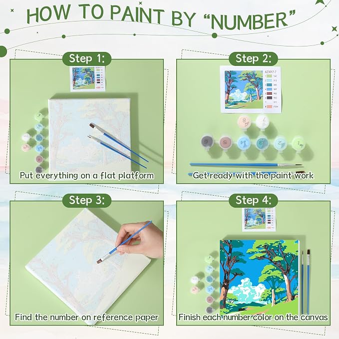 Nezyo 12 Sets Paint by Numbers Kit - Image 4