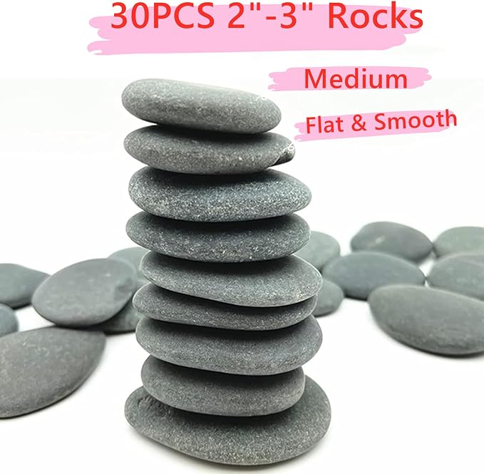 lifetop 50PCS Painting Rocks, Natural DIY Rocks Flat & Smooth Kindness Rocks - Image 4