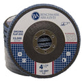 Benchmark Abrasives 4.5" Premium Zirconia Type 27 Flat Flap Discs Grinding Wheels for Sanding Stock Rust Removal Finishing Grinding Deburring Stainless Steel, 7/8" Arbor (10 Pack) - 120 Grit