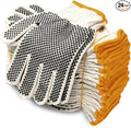 Evridwear Cotton Polyester String Knit Shell Safety Protection Work Gloves for Painter Mechanic Industrial Warehouse Gardening Construction Men & Women 12 Pairs, With Two Side dots, S Size