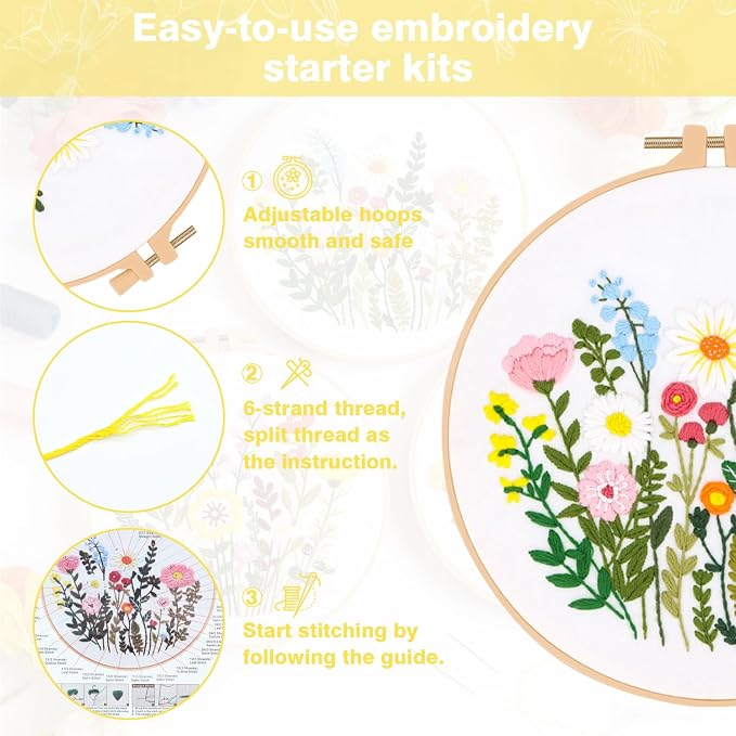 RidaaFri Embroidery Kit for Beginners, Hand Embroidery Set - Image 7